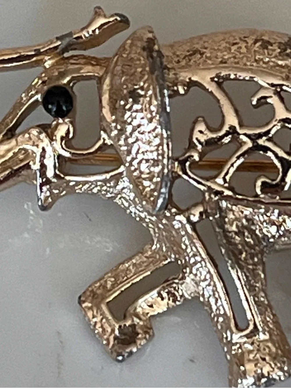Vintage Gold Elephant Brooch Pin by Sarah Coventry